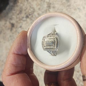 Sterling Silver & Gold Diamond Ring